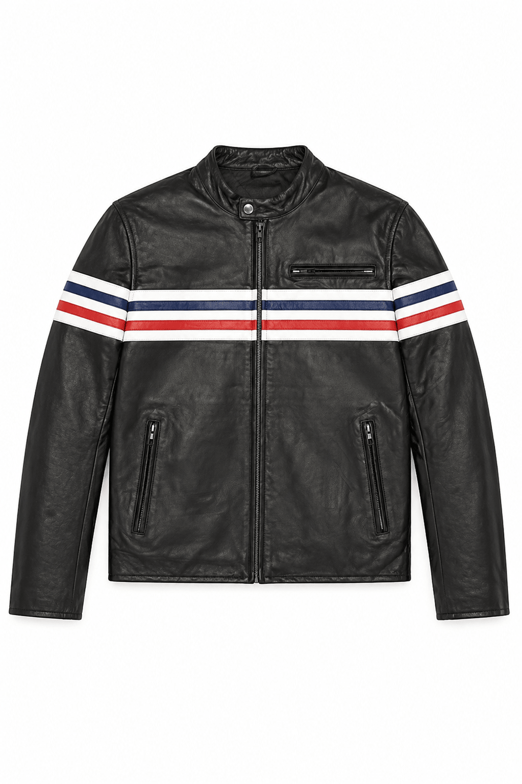 men’s premium real leather café racer jacket size xl | americana racing edition - 