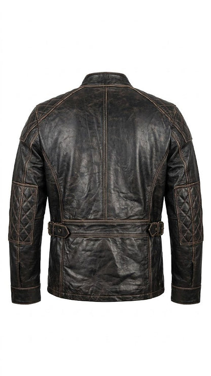 Men’s Premium Real Leather Field Jacket Size M| Distressed Heritage Edition - 