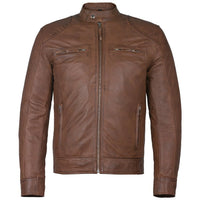 Men's Slim Fit Sword Cafe Racer Black Soft Leather Jacket