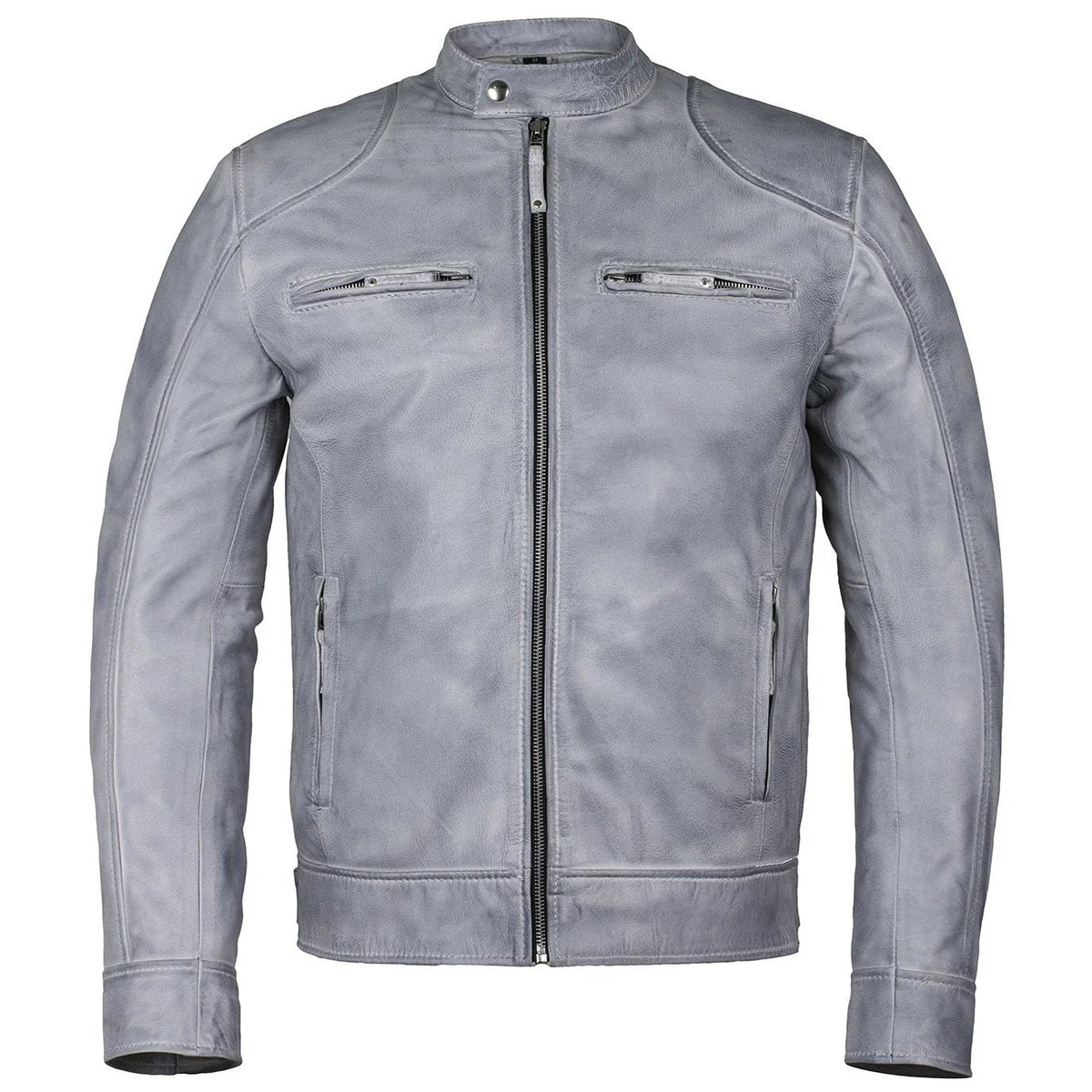 Men's Slim Fit Sword Cafe Racer Black Soft Leather Jacket