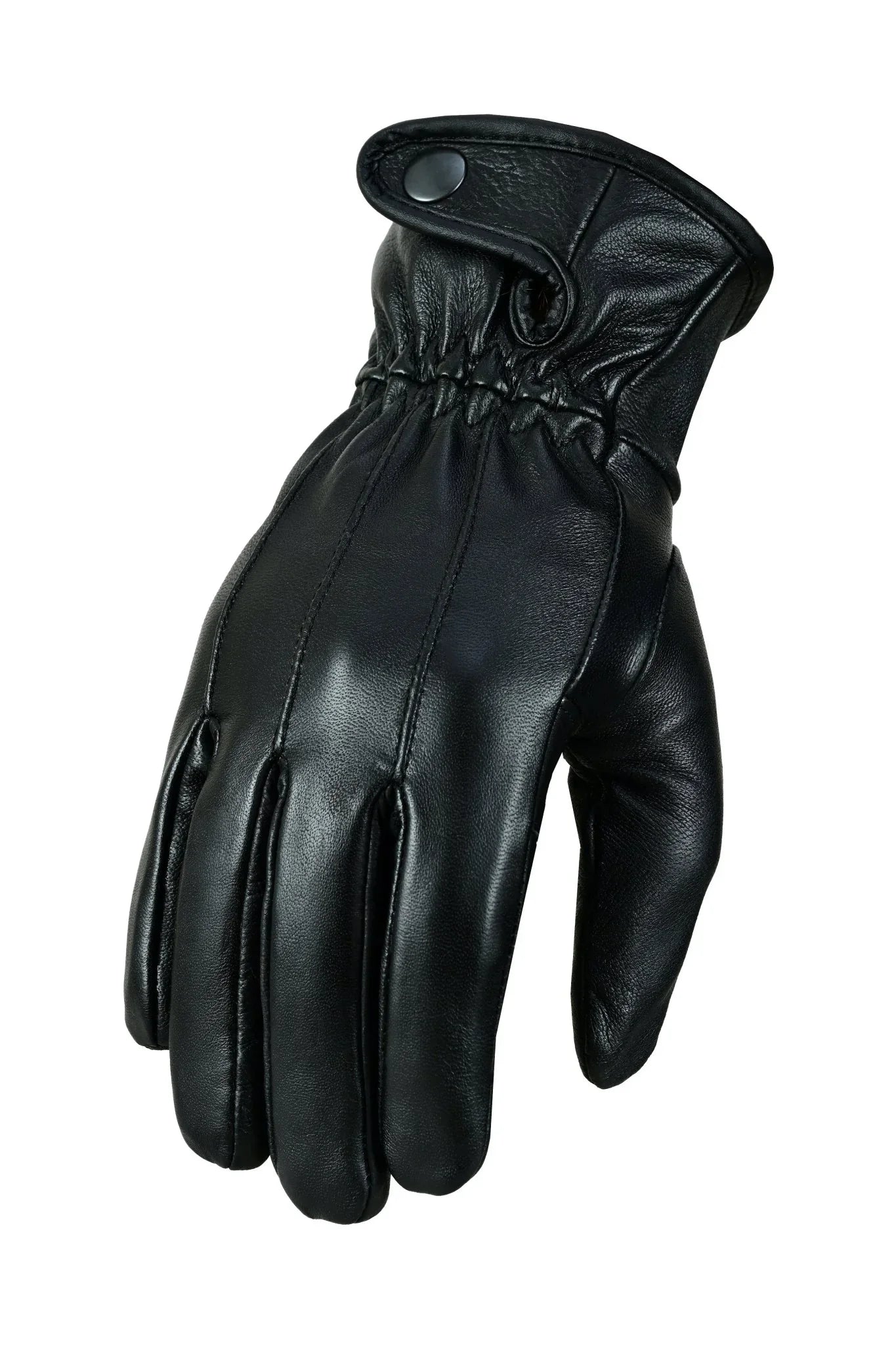 mens soft leather fashion winter gloves with fleece lining - 