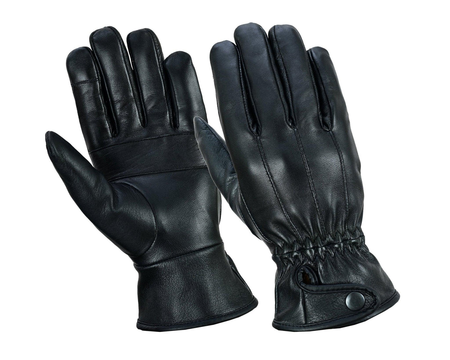 mens soft leather fashion winter gloves with fleece lining - 