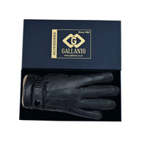 Mens Soft Leather Fashion Winter Gloves with touch finger tip in Black or Brown - 