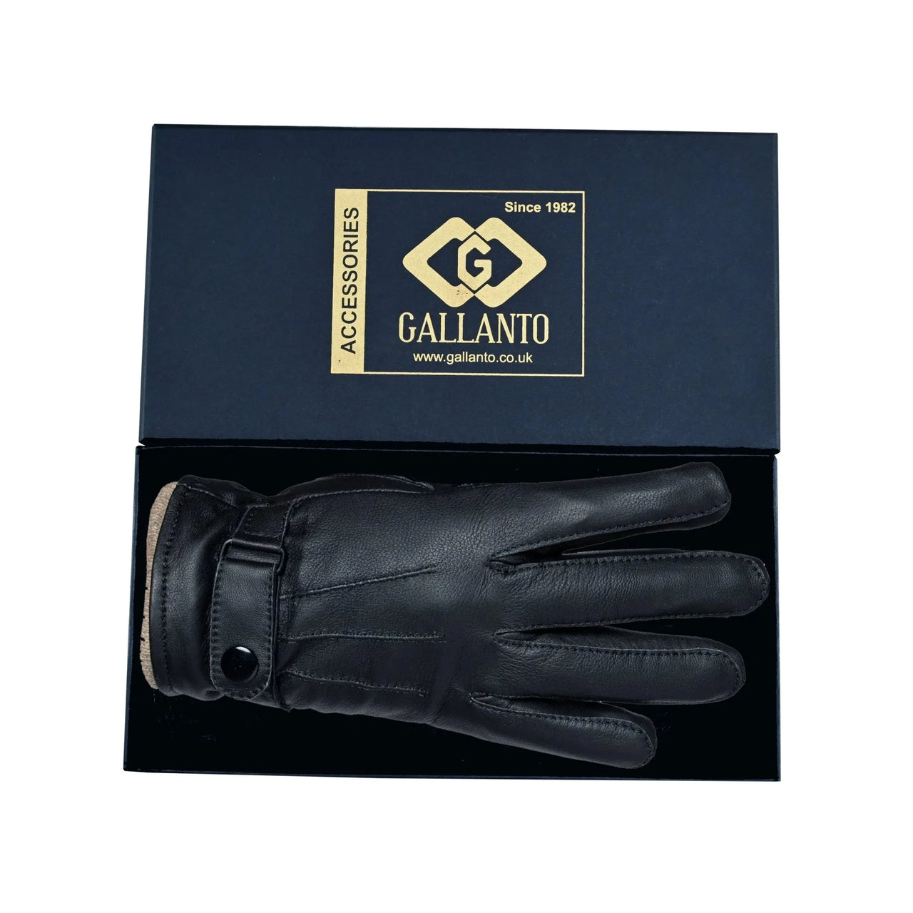 Mens Soft Leather Fashion Winter Gloves with touch finger tip in Black or Brown - 