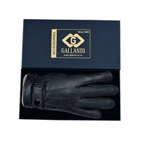 Mens Soft Leather Fashion Winter Gloves with touch finger tip in Black or Brown - 