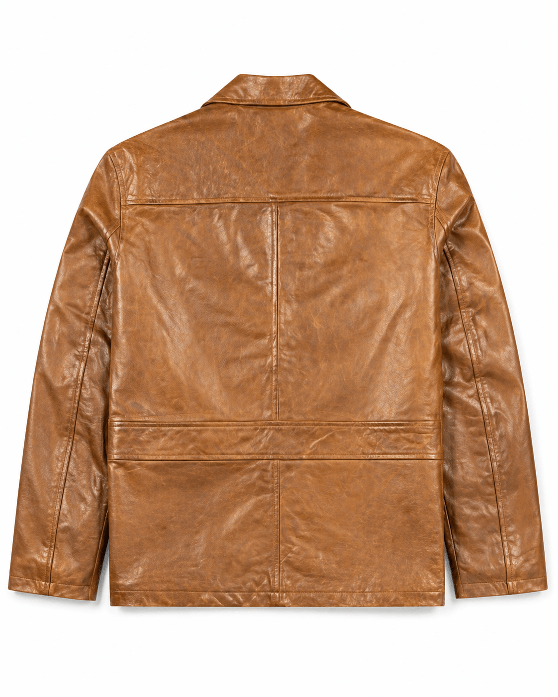 Men’s Tan Leather Blazer Jacket Size M | Classic Heritage Style - 