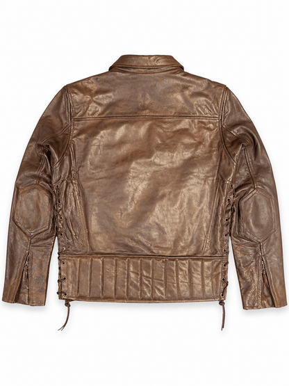 Men’s Vintage Brown Biker Leather Jacket Size 3XL | Heritage Moto Style - 