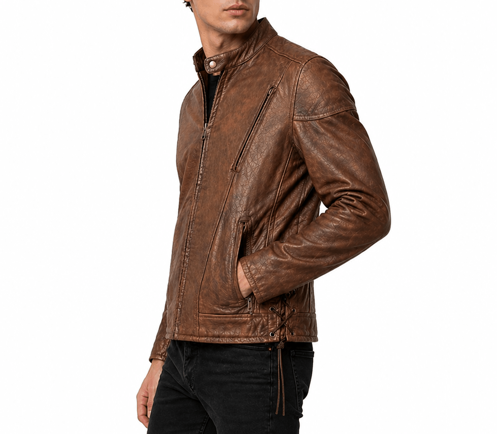 Men’s Vintage Brown Biker Leather Jacket Size 3XL | Heritage Moto Style - 