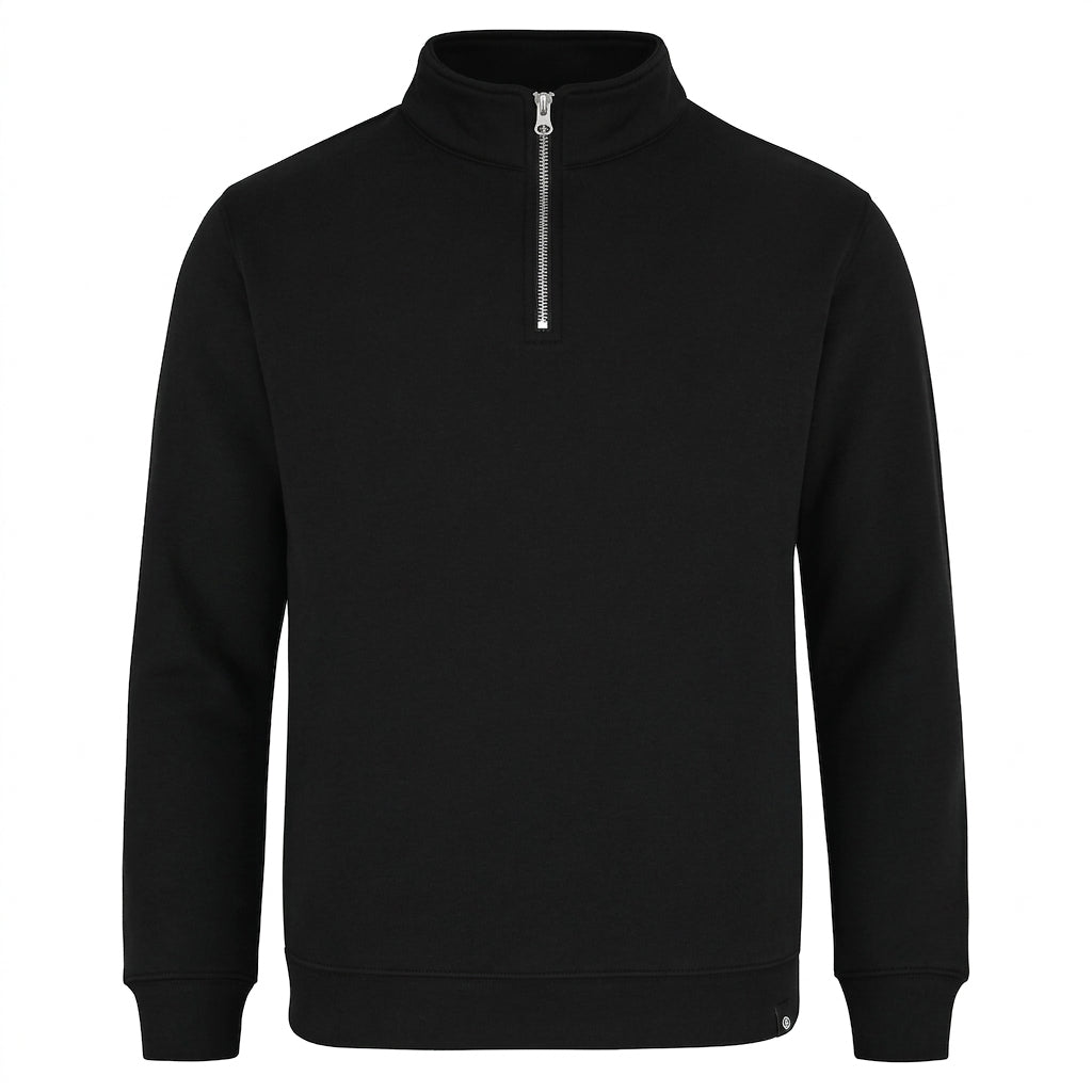 mens sweat shirts with zip neck and embroidered logo