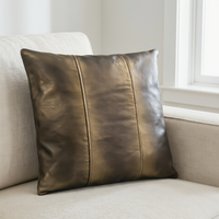 Genuine Leather Striped Cushion Covers – Set of 2 in Nine Colours