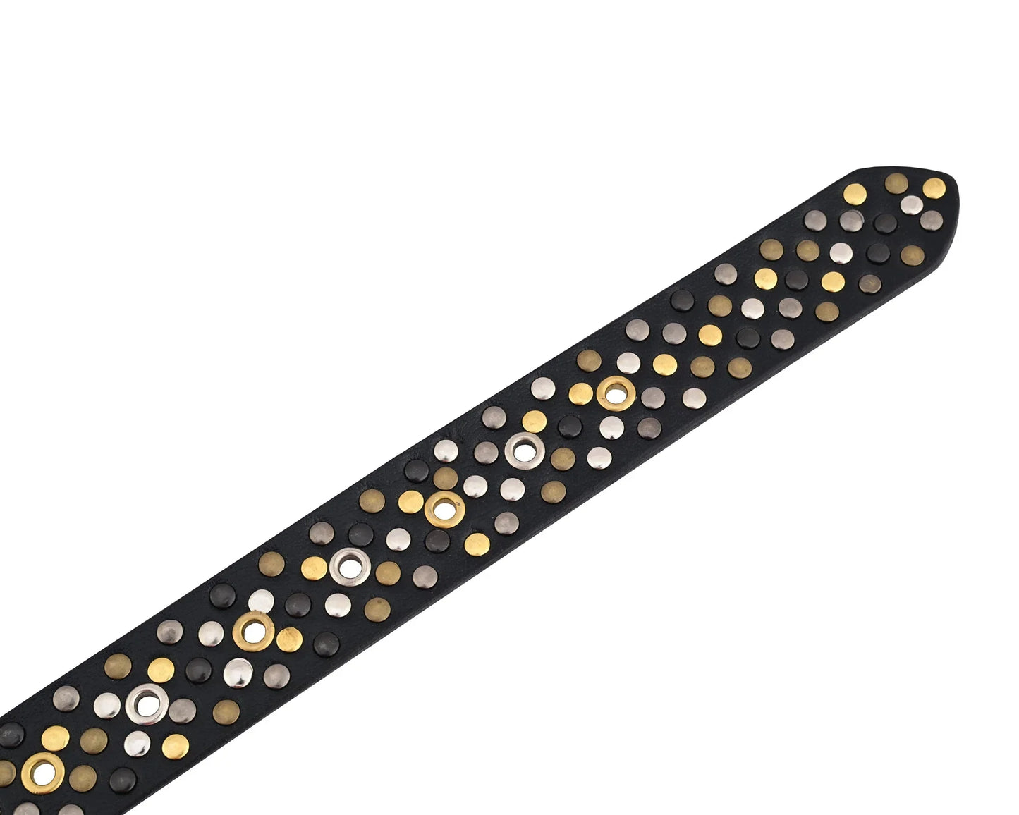 multi rivets studded genuine leather embellished belt punk rock - 