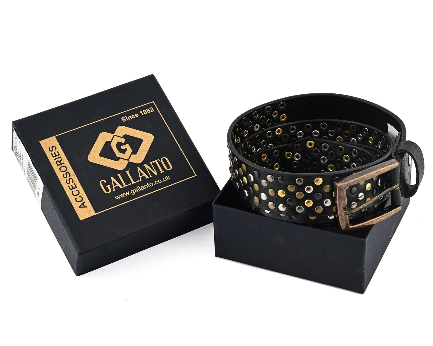 multi rivets studded genuine leather embellished belt punk rock - 