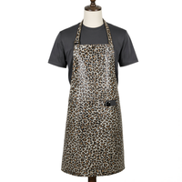 Personalised Leopard Print Leather Apron for Her