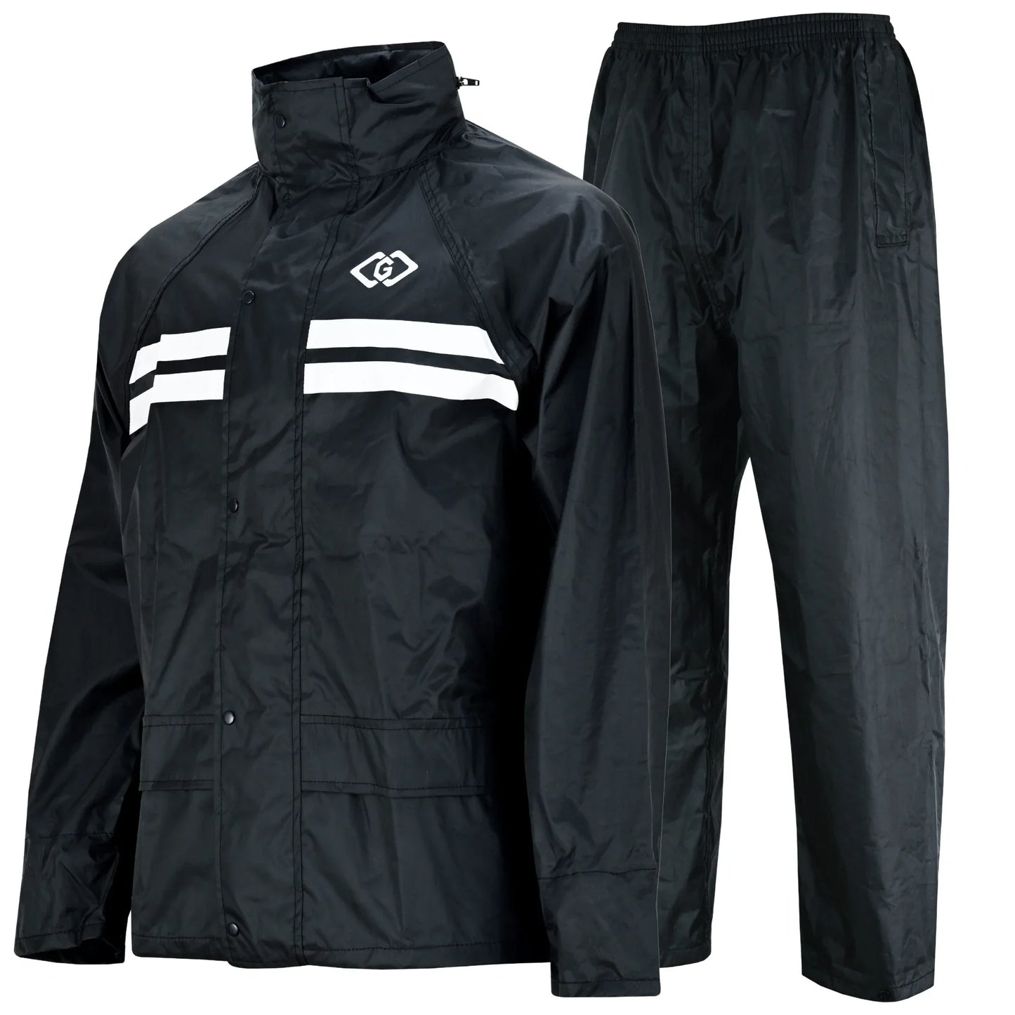 premium black rain suit – waterproof protection for outdoor adventures - 