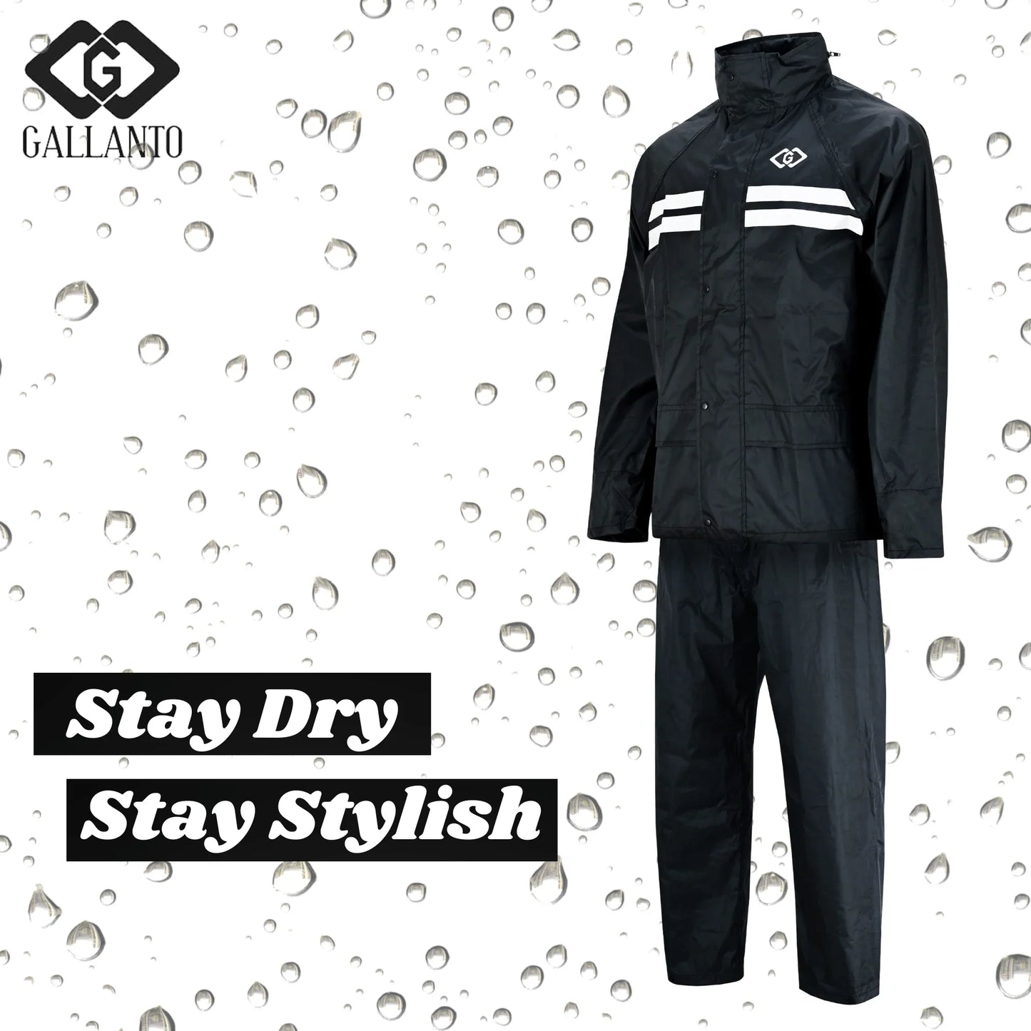 premium black rain suit – waterproof protection for outdoor adventures - 