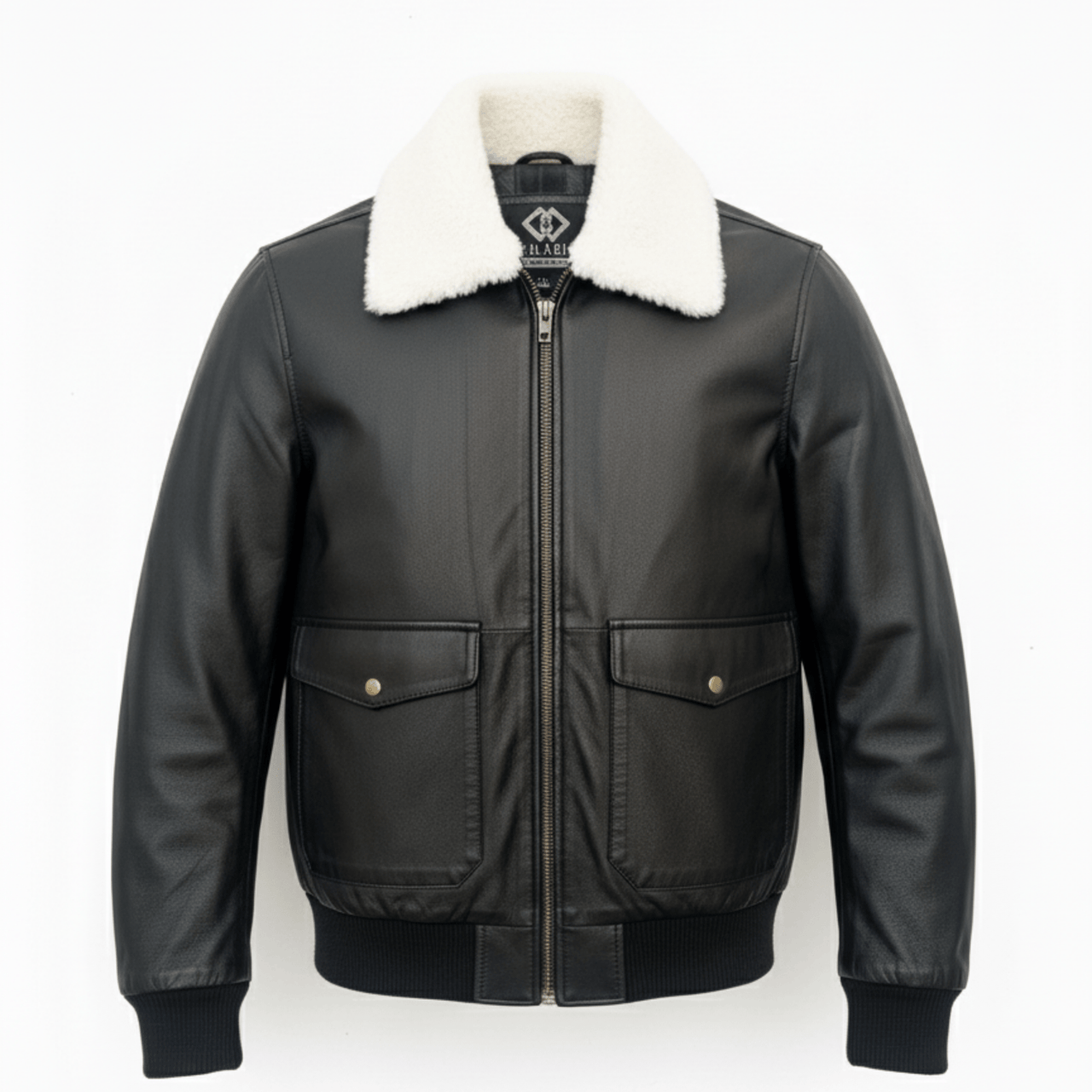 Premium Cowhide Aviator Leather Jacket with Removable Fur Collars - 