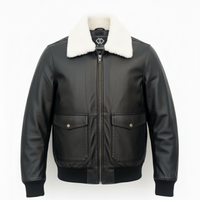 Premium Cowhide Aviator Leather Jacket with Removable Fur Collars - 