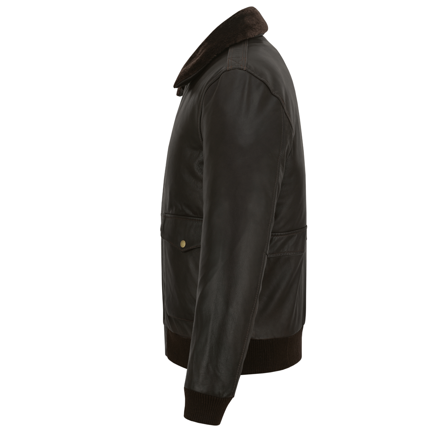 premium cowhide aviator leather jacket with removable fur collars - 