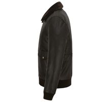 Premium Cowhide Aviator Leather Jacket with Removable Fur Collars - 