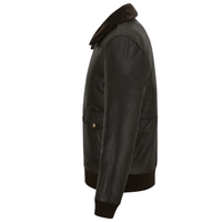 Premium Cowhide Aviator Leather Jacket with Removable Fur Collars - 