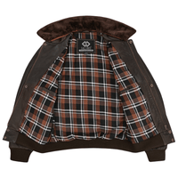 Premium Cowhide Aviator Leather Jacket with Removable Fur Collars - 