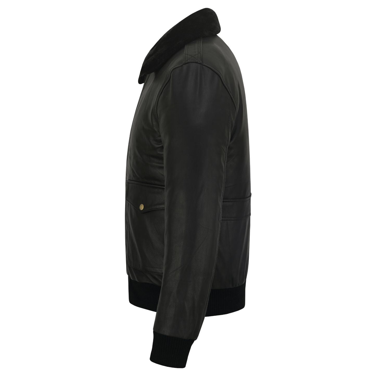 premium cowhide aviator leather jacket with removable fur collars - 