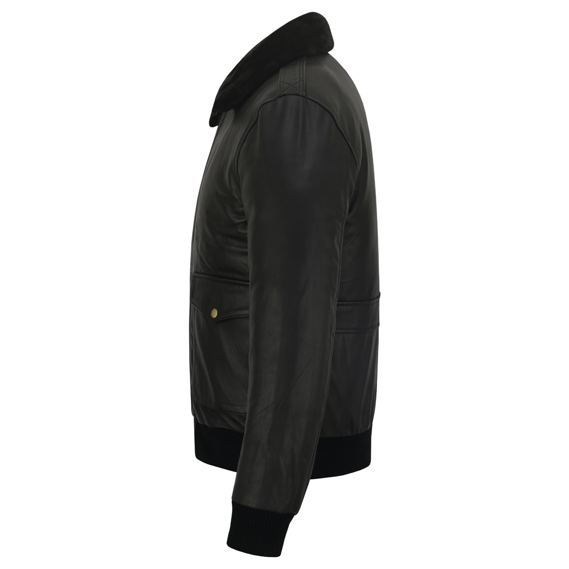 Premium Cowhide Aviator Leather Jacket with Removable Fur Collars - 