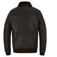 Premium Cowhide Aviator Leather Jacket with Removable Fur Collars - 