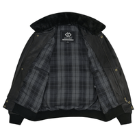 Premium Cowhide Aviator Leather Jacket with Removable Fur Collars - 