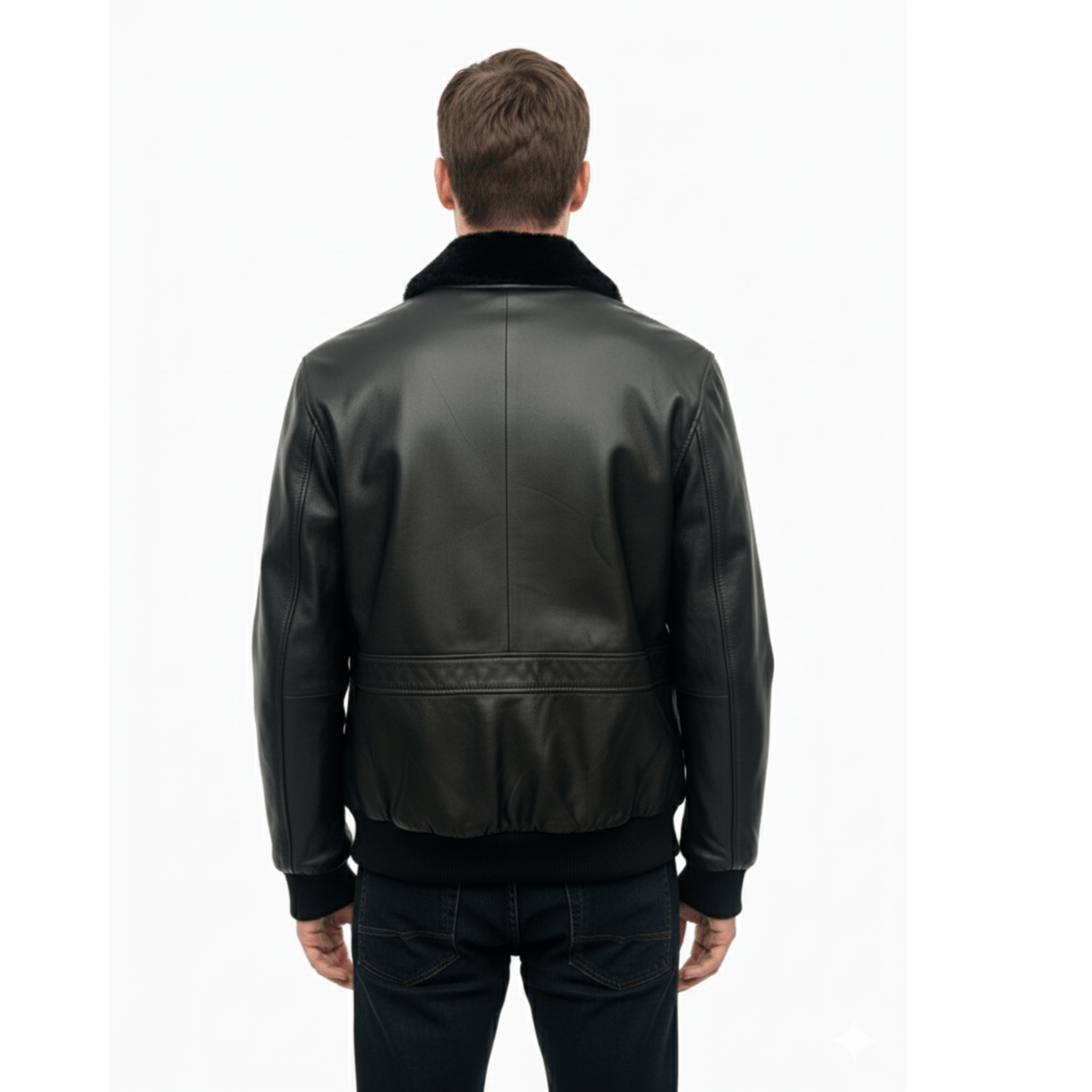 Premium Cowhide Aviator Leather Jacket with Removable Fur Collars - 