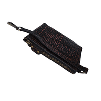 Premium Crocodile Embossed Leather Purse for Women – Small Designer - Inspired Wristlet Travel Wallet - 