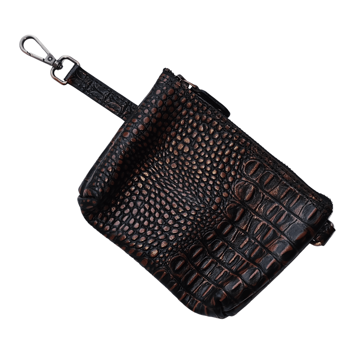 premium crocodile embossed leather purse for women – small designer - inspired wristlet travel wallet - 