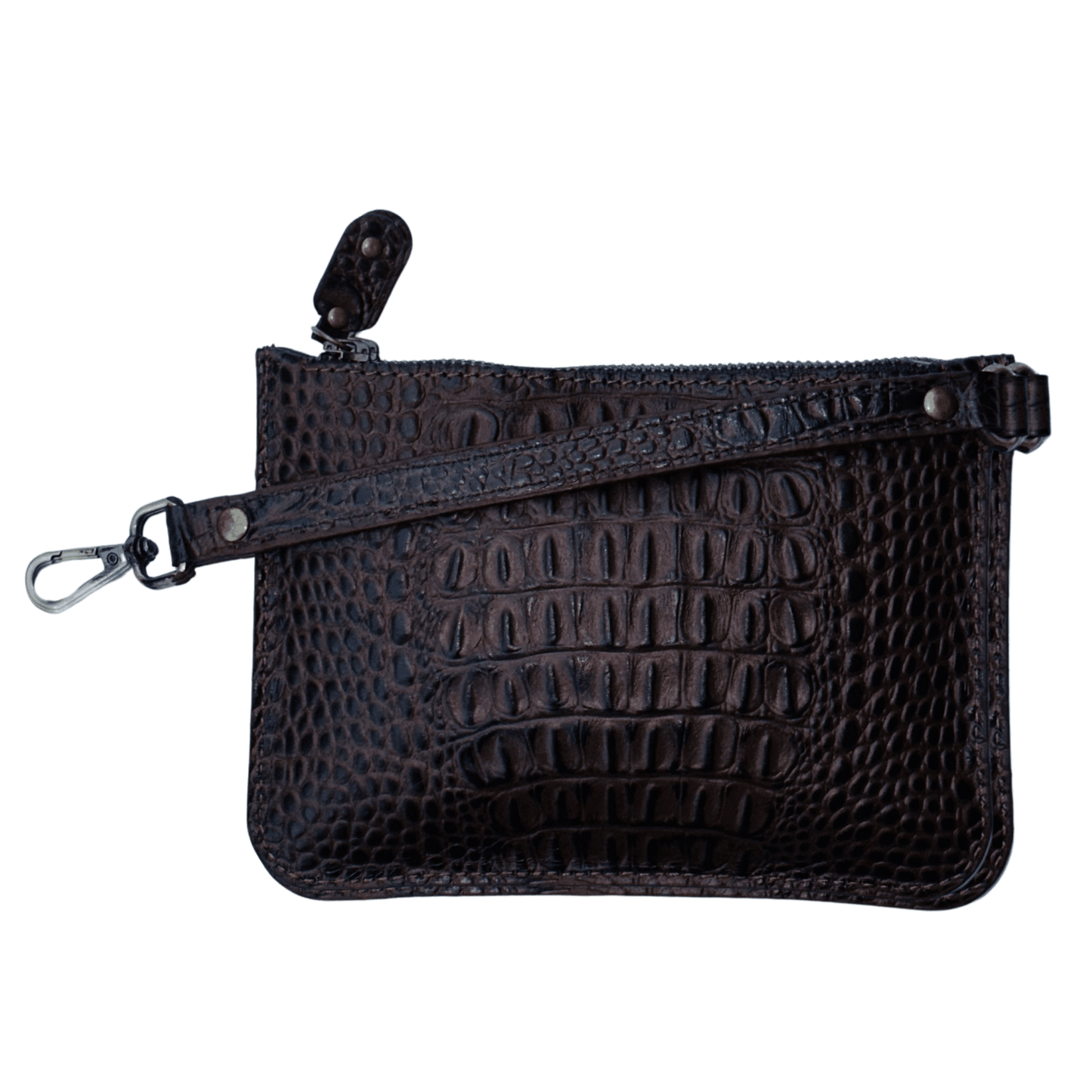 premium crocodile embossed leather purse for women – small designer - inspired wristlet travel wallet - 