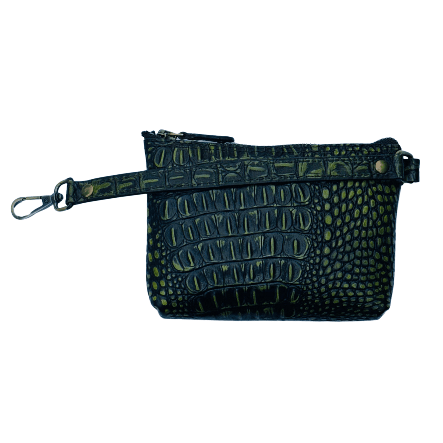 premium crocodile embossed leather purse for women – small designer - inspired wristlet travel wallet - 