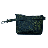 Premium Crocodile Embossed Leather Purse for Women – Small Designer - Inspired Wristlet Travel Wallet - 