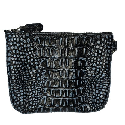Premium Crocodile Embossed Leather Purse for Women – Small Designer - Inspired Wristlet Travel Wallet - 