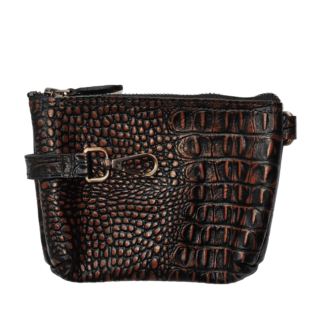 Premium Crocodile Embossed Leather Purse for Women – Small Designer - Inspired Wristlet Travel Wallet - 