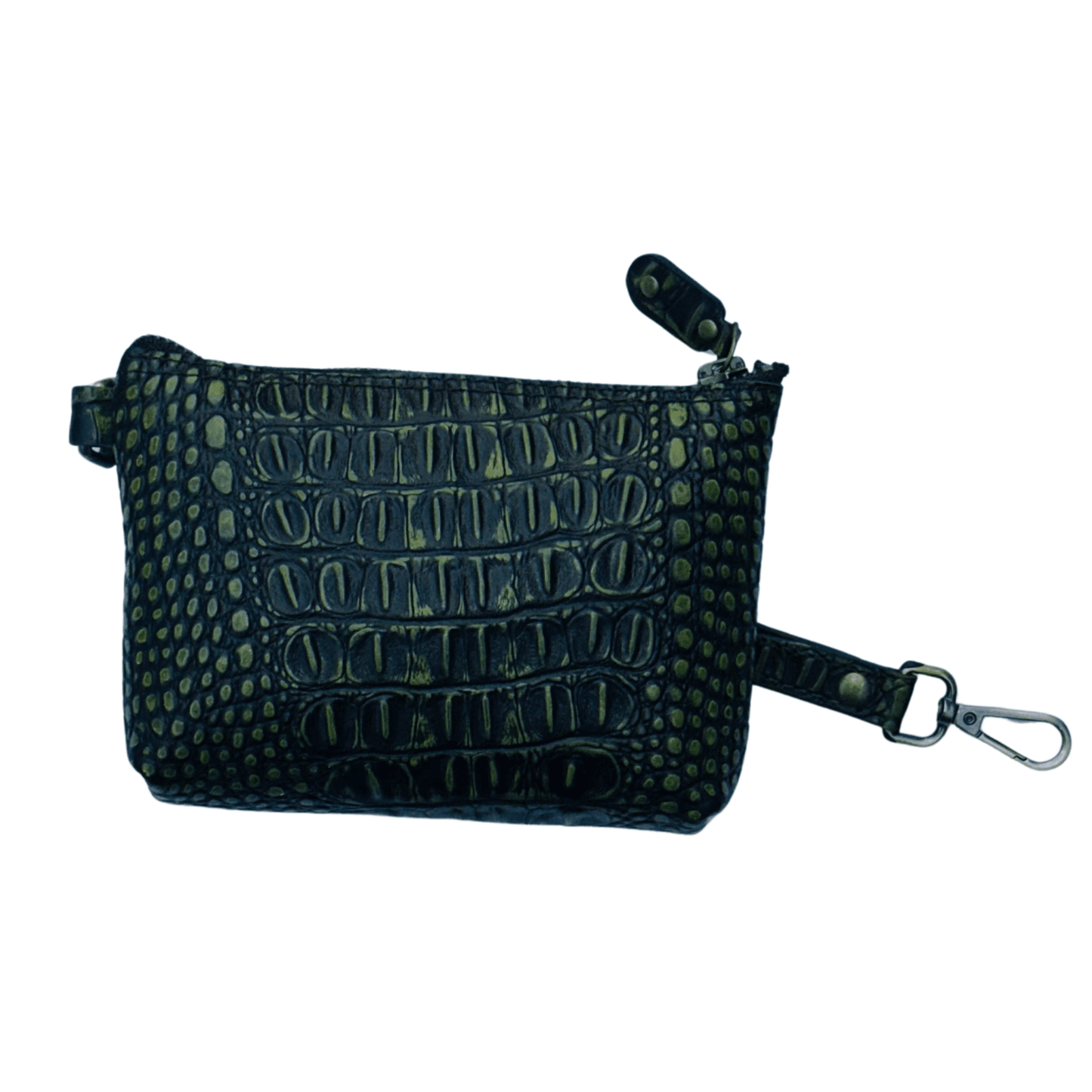 premium crocodile embossed leather purse for women – small designer - inspired wristlet travel wallet - 