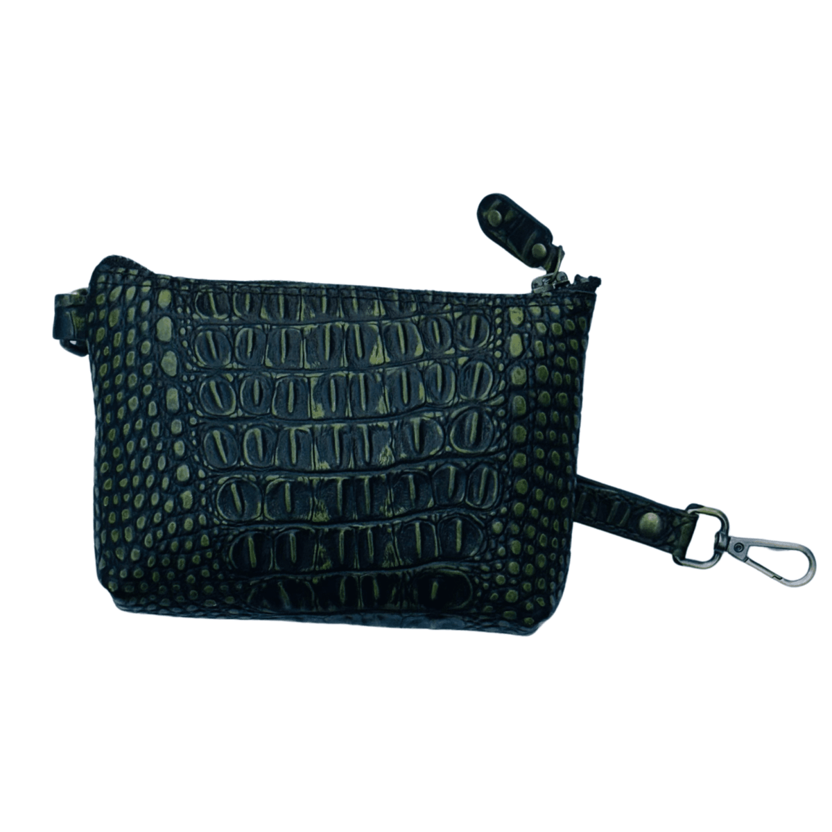 Premium Crocodile Embossed Leather Purse for Women – Small Designer - Inspired Wristlet Travel Wallet - 