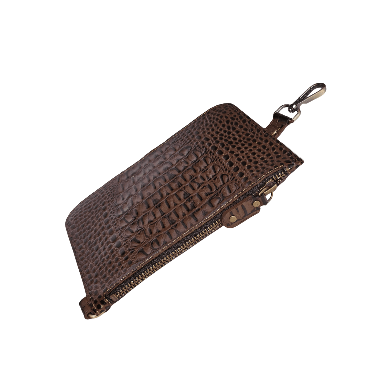 premium crocodile embossed leather purse for women – small designer - inspired wristlet travel wallet - 