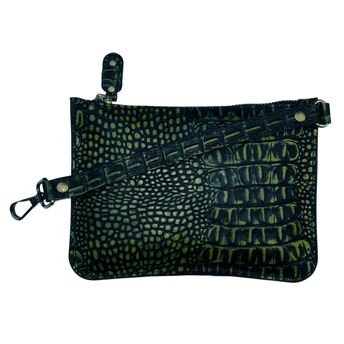premium crocodile embossed leather purse for women – small designer - inspired wristlet travel wallet - 