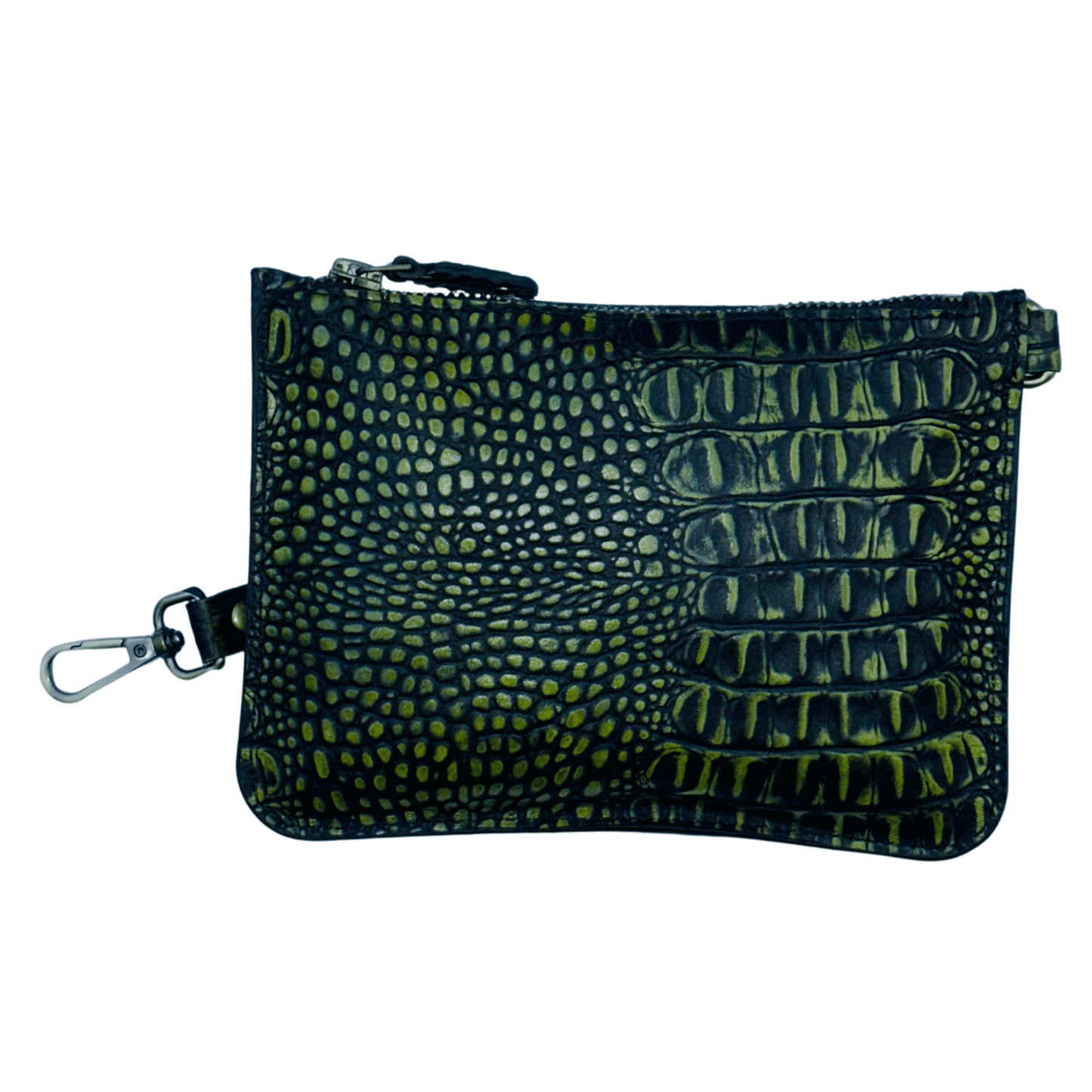 premium crocodile embossed leather purse for women – small designer - inspired wristlet travel wallet - 