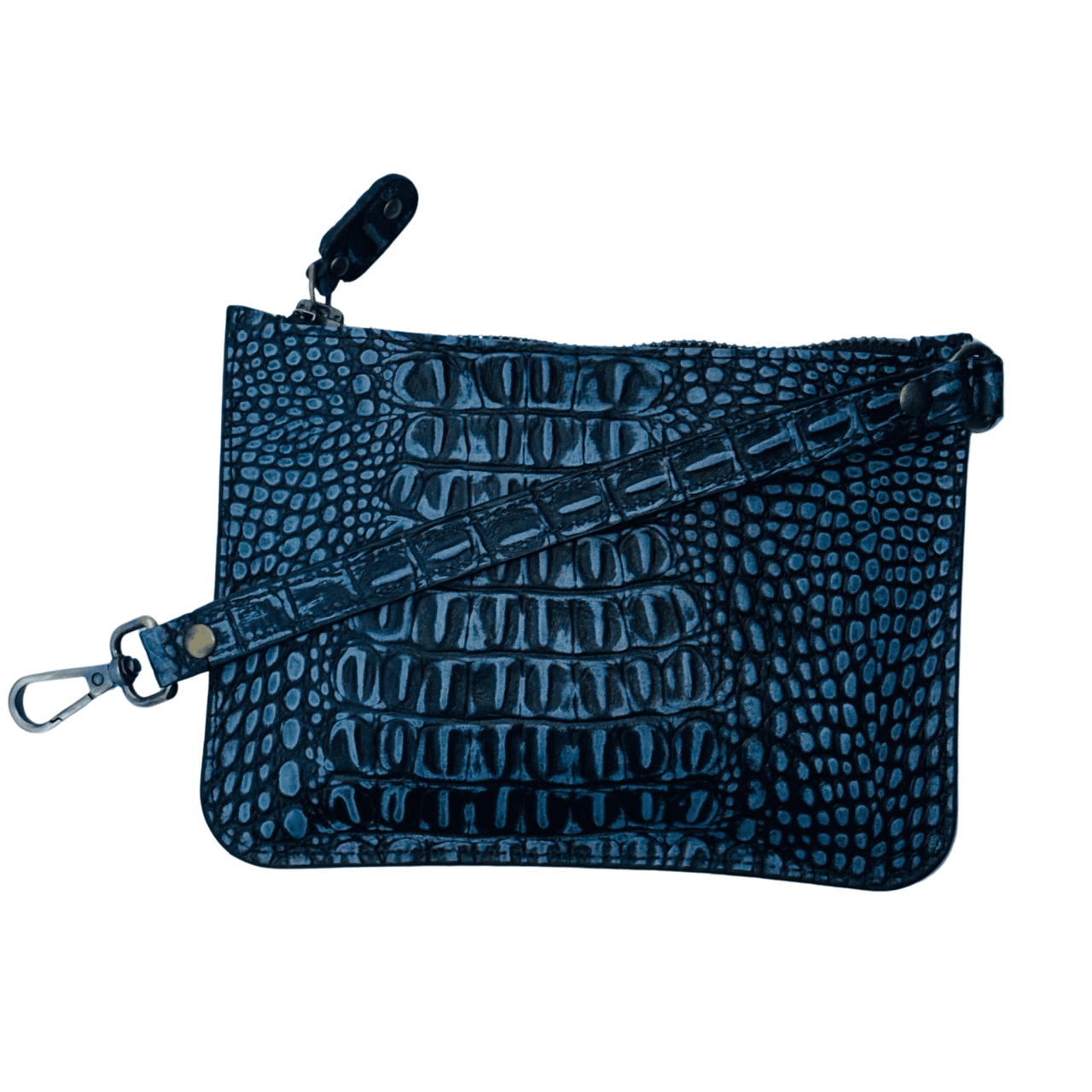 Premium Crocodile Embossed Leather Purse for Women – Small Designer - Inspired Wristlet Travel Wallet - 