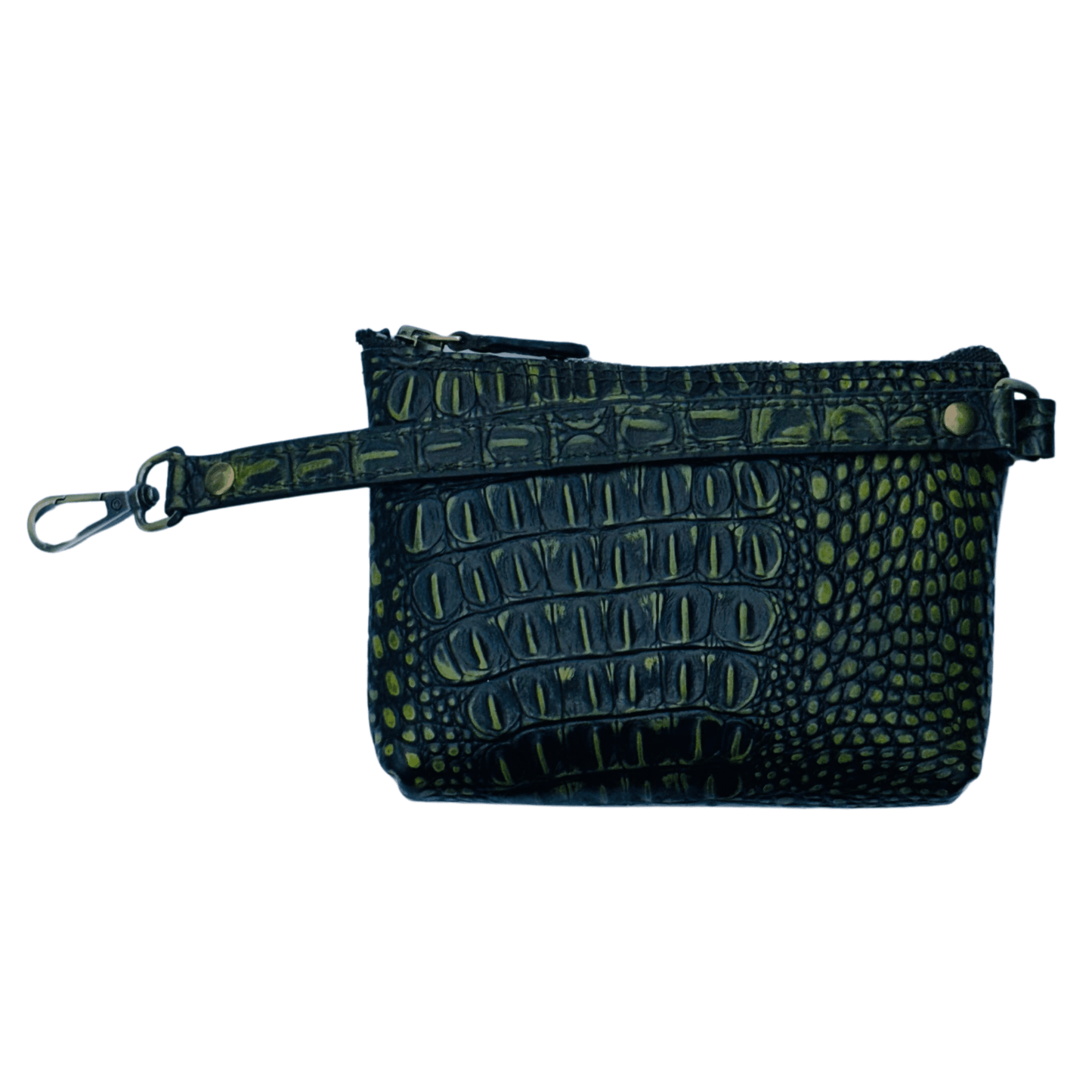premium crocodile embossed leather purse for women – small designer - inspired wristlet travel wallet - 