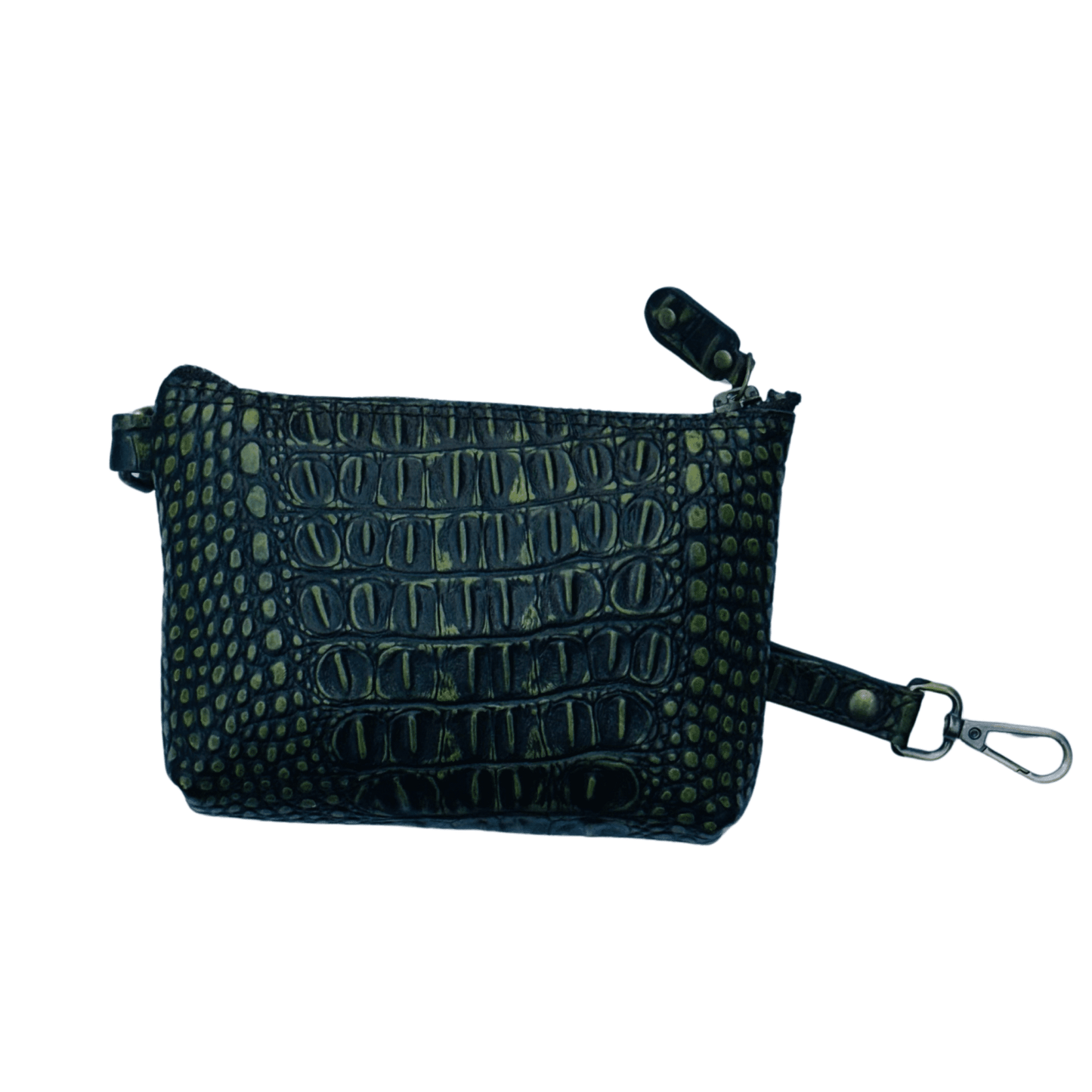 premium crocodile embossed leather purse for women – small designer - inspired wristlet travel wallet - 