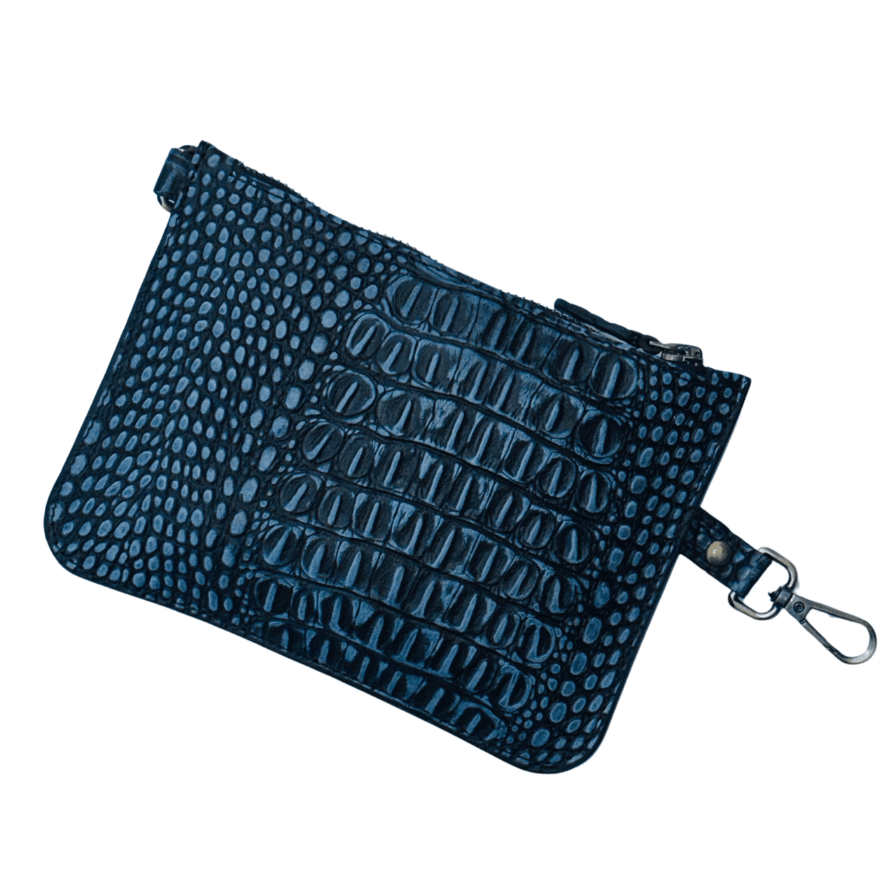 Premium Crocodile Embossed Leather Purse for Women – Small Designer - Inspired Wristlet Travel Wallet - 
