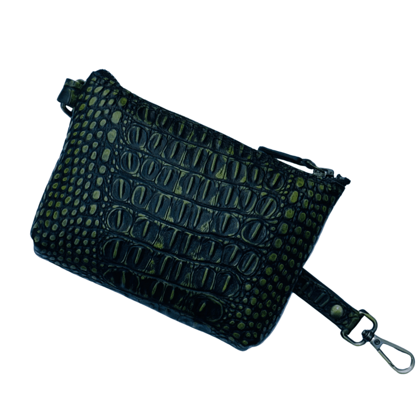 premium crocodile embossed leather purse for women – small designer - inspired wristlet travel wallet - 