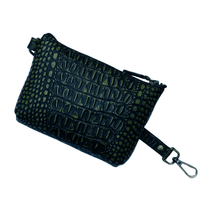 Premium Crocodile Embossed Leather Purse for Women – Small Designer - Inspired Wristlet Travel Wallet - 