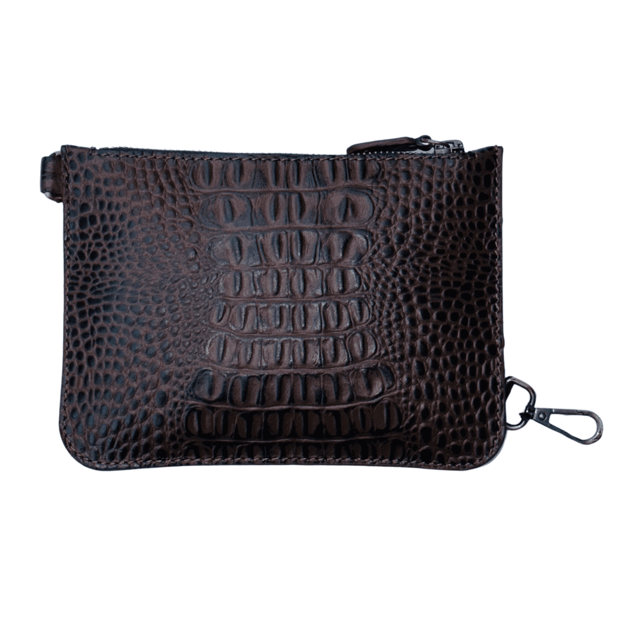 Premium Crocodile Embossed Leather Purse for Women – Small Designer - Inspired Wristlet Travel Wallet - 