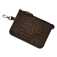 Premium Crocodile Embossed Leather Purse for Women – Small Designer - Inspired Wristlet Travel Wallet - 